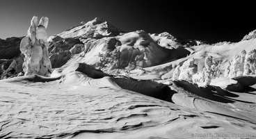 Mount Baker, Snow Field, Black and White