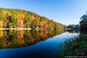 Lake Trahlyta Fall Color Reflection, Shore Grass