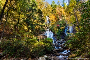 Anna Ruby Falls, Bridge View, Fall Color