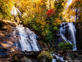 Anna Ruby Falls, Smith and York Creeks Join, Fall Color