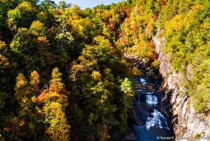 Tallulah Gorge Rim Trail, L'Eau d'Or Falls Closeup, Overlook 2, Fall Color